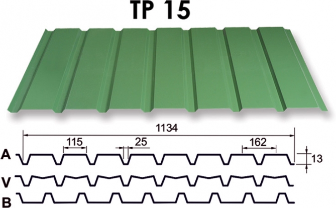Metāla jumts TP 15 (RR krāsu k